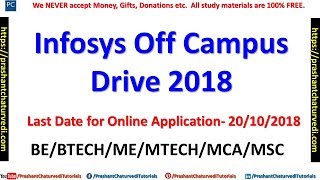 Infosys Off Campus Drive 2018 | Freshers BE/BTech- All Branches | Apply Now