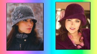 Модели вязания.Вязаная дамская шляпка с полями.Идеи.