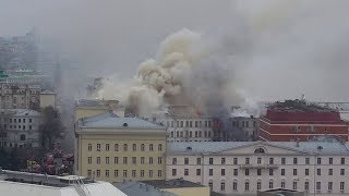 Пожар в здании министерства обороны