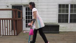 Crutching/Limping with Green Leg Cast October 2019