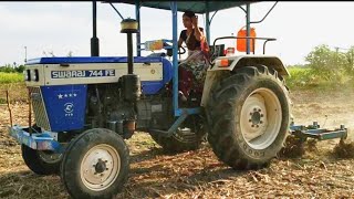 Village gril driving | Swaraj 744 FE tractor|lady Driving tractor|