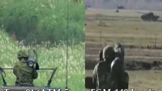 Japan Type 01 LMAT (ATM-5) VS U.S. FGM-148 Javelin ATGM Missile launch blast Comparison