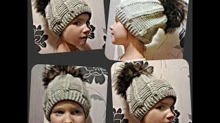 зимняя шапка на 8 лет, вязание крючком - winter hat 8 years, Crochet