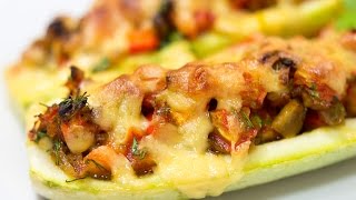 Запеченные кабачки с овощами | КАБАЧКИ запеченные в ДУХОВКЕ | Запеченные фаршированные кабачки
