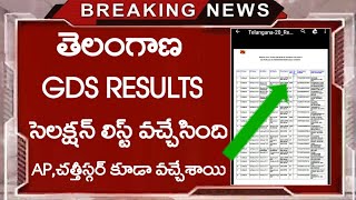 TS GDS POSTAL RESULTS RELEASED | AP,TS,CHHTTISGARH CIRCLES GDS RESULTS DECLARED | TS POSTAL GDS.