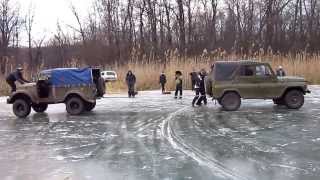 GAZ-69 against UAZ ice entertainments the Extreme 4x4 ГАЗ-69 против уаза ледовые забавы