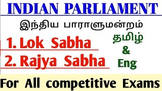 Indian Parliament | Indian Parliament Explained in Tamil | Rajya Sabha in Tamil |Tnpsc Polity