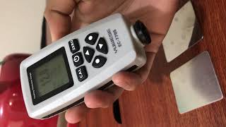 Calibracion en punto 0 del Medidor de Espesor de Pintura Marca: YUWESE Modelo:EC-770S