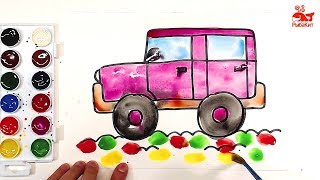 Как нарисовать МАШИНУ : Акварель АВТОМОБИЛЬ