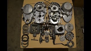 Дефектовка деталей двигателя V-501 мопеда Дельта перед сборкой.
