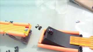 HOT WHEELS MONSTER TRUCKS IN THE POOL