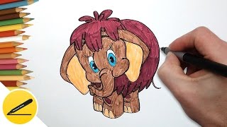 Как Нарисовать Мамонтенка (Мама для мамонтёнка) - поэтапное рисование персонажа