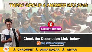 TNPSC Group 4 Answer Key 2019 Released | TNPSC, RRB, SSC | We Shine Academy