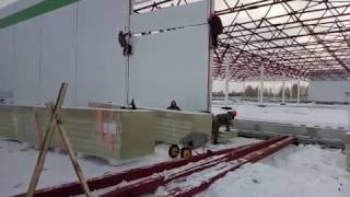 "Монтаж сендвич панелей без крана и лесов."