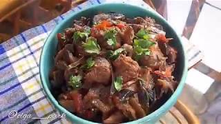 Жареные баклажаны с помидорами и мясом! Корейская кухня "КАДИ-ЧА"