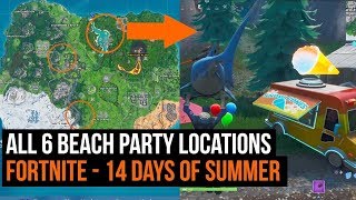 Fortnite All Beach Party Locations [14 days of summer] (Fortnite Season 9)