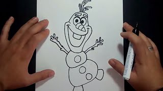 Como dibujar a Olaf paso a paso - Frozen | How to draw Olaf - Frozen