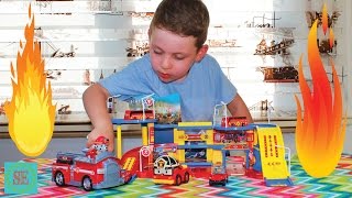 Пожарная станция игровой набор Мультики про машинки Fire station playsat New toys review and play