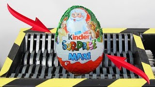Experiment Shredding Maxi Kinder Egg Surprise | The Crusher
