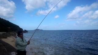 沖縄県宮古島の釣り 新里秀彦VSテングハギ okinawa miyakojima fishing 오키나와의 낚시
