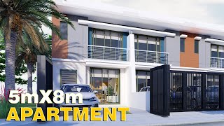 APARTMENT Design 5x8m w/ 2 Bedrooms FULL PLAN Philippines