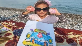 sonbaharda plaj keyfi oyunlar boyama, eğlenceli çocuk videosu