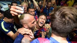 Barcelona Сelebration with Сhampagne Neymar Final Champions League 06.06.2015 HD Suarez messi