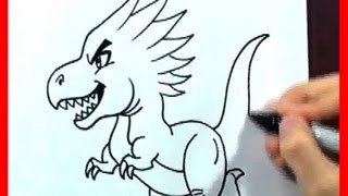 How to Draw a Dinosaur - How to Draw Easy Things Animals - Fun2draw