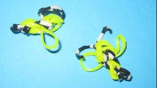 Фигурки из резинок.Брелок из резинок пчелка без станка Rainbow Loom.Поделки с детьми!