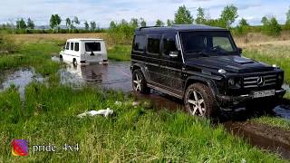 Гелики резвятся в болотинке! Mercedes Benz Gelandewagen. OffRoad