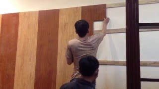 gỗ ốp tường - thi công gô ốp tường