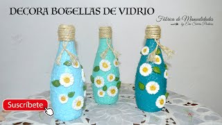 Reutiliza botellas de vidrio para decorar. Manualidades fáciles.