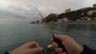 Рыбалка в ноябре на Черном море с берега в Алуште