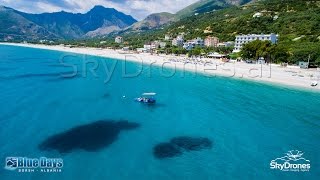 Borsh Albania Aerial Drone Video South Riviera Beach Blue Days Hotel Shqiperi