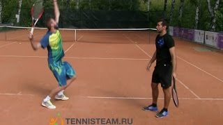 Техника подачи в большом теннисе