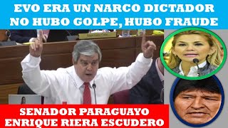 EVO ERA UN NARCO DICTADOR, NO HUBO GOLPE, HUBO FRAUDE, ENRIQUE RIERA,