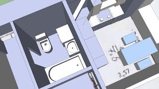 Ремонт ванной комнаты, туалета и кухни в брежневке.  Вариант перепланировки