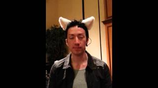Todd Haberkorn runs off with cat ears