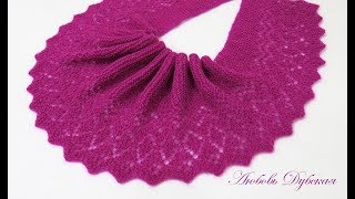 Шарф спицами "Принцесса".Мастер класс. Knitting scarf. Master class.