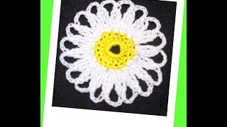 Мотив ромашка крючком. Daisy motif crochet.