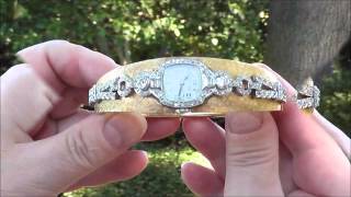 Antique HAMILTON 2ct Diamond Platinum 14K Gold Estate Watch Bracelet Heavy 49gr