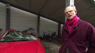 Dick Spaans ziet voor het eerst zijn autowrak