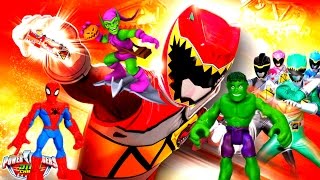 Могучие Рейнджеры Dino Charge Megazord Трансформер Оптимус и СУПЕРГЕРОИ  против Зеленого Гоблина
