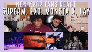 NON KPOP FANS REACT TO SuperM 'Jopping' EXO 'Monster', MONSTAX 'Shoot Out' and LAY 'Honey' (PART 2)