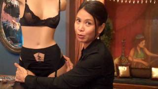 How to put on a garter belt.