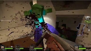 MOTOSIERRA DESTROZA ZOMBIS!! - Willyrex Y sTaXx - MINECRAFT MOD - LEFT 4 DEAD 2 [Parte 3]