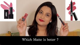 Nykaa Ultra Matte Vs Nykaa MATTE ilicious Crayon Vs Nykaa So Matte Lipstick | comparison Video