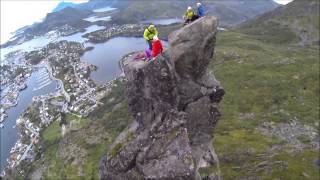Stunning rock climbing jumps in Svolværgeita Norway!