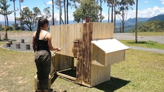 TIMELAPSE construindo GALINHEIRO MÓVEL Família X dia 90