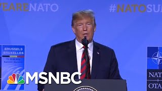 President Donald Trump Unleashes Lies At NATO Press Conference | Velshi & Ruhle | MSNBC